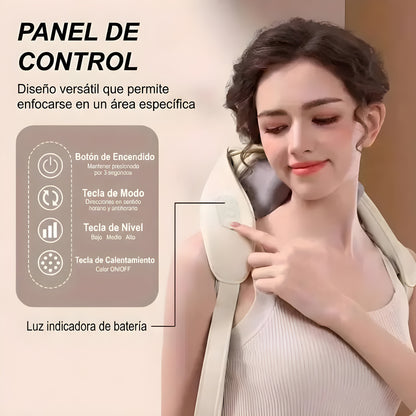 Hirestia Masajeador Térmico con Shiatsu 26W | Blanco / Gris